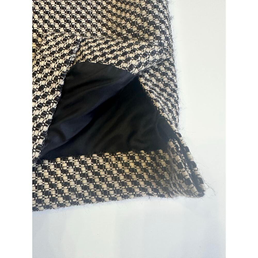 Women's Ann Taylor Wool Check Pencil Skirt Tan Black Size 4‎ Lined - Picture 6 of 6
